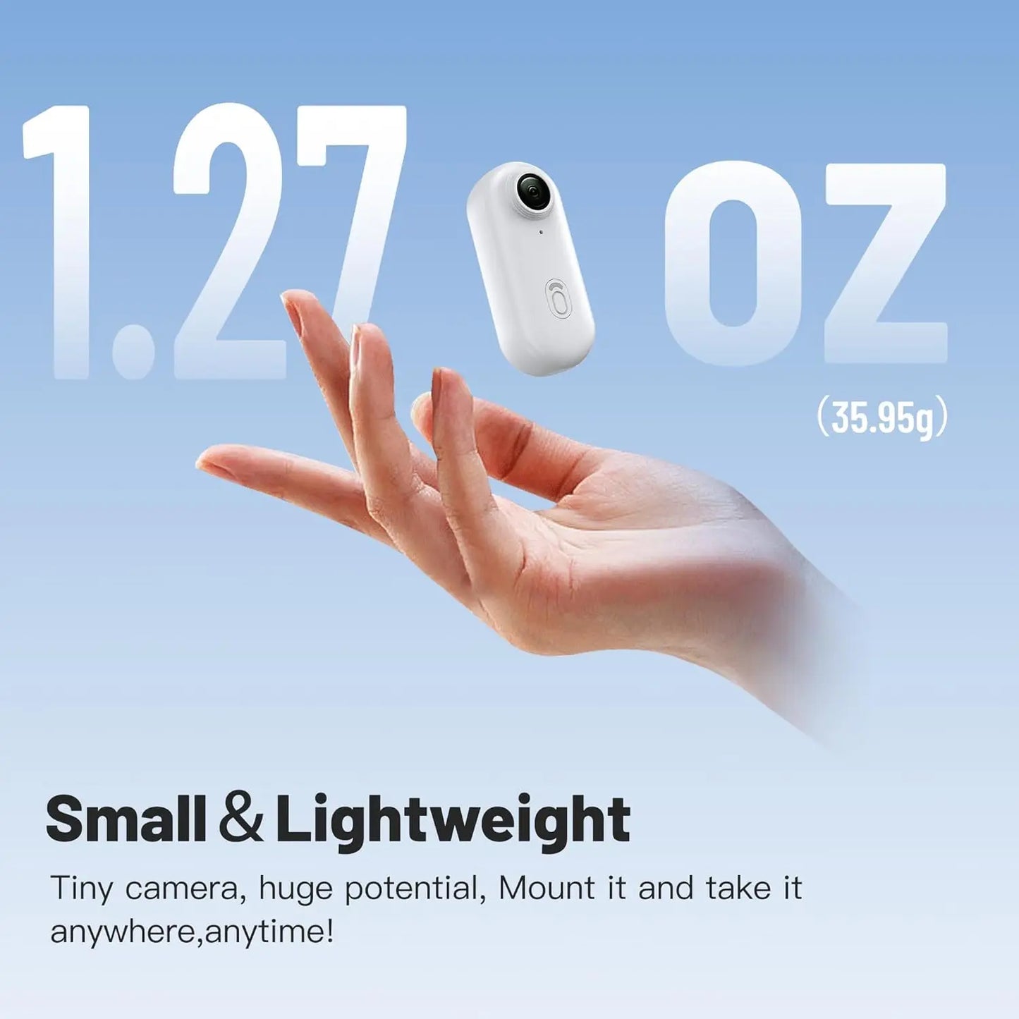 Thumb-Size WiFi Mini Camera Action Cam with 32GB White