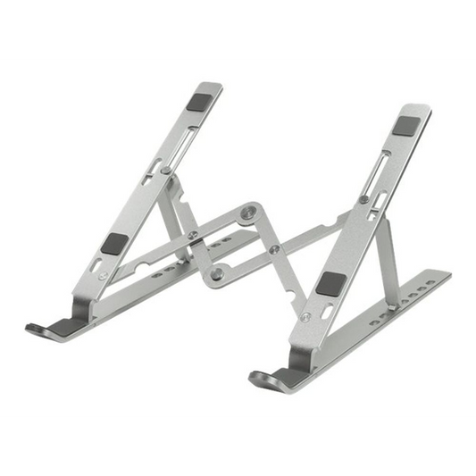 Suport de birou Logilink laptop, 7 pozitii, suporta dimensiuni 10-16″, pliabil, aluminiu, suport antiderapant, Argintiu (AA0134)